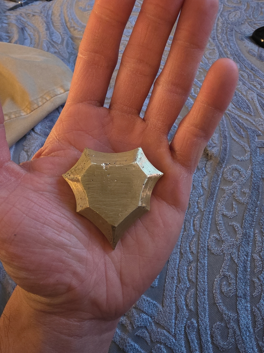 Brushed Gold Decorative Accent Piece - Star Shield Shape - Picture 4 of 4